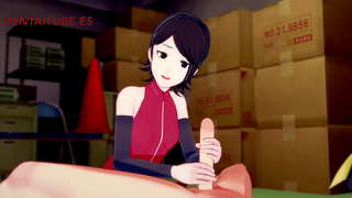 Boruto Hentai -- Sarada Jerkoff ، بیکار ہے ، titjoob ہے اور آخر کی طرف سے Boruto